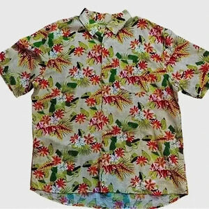 Isle Bay Linens Mens Hawaiian Short Sleeve Button Up Size XXL